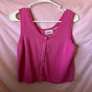 vintage Pink button tank top loose fit trend basics